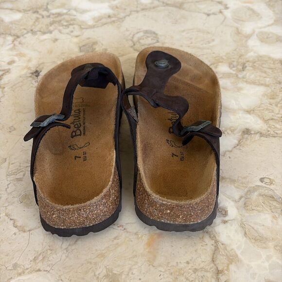 BETULA by BIRKENSTOCK~ Gizeh Thong Sandals ~ Brown Suede Leather - Picture 10 of 16